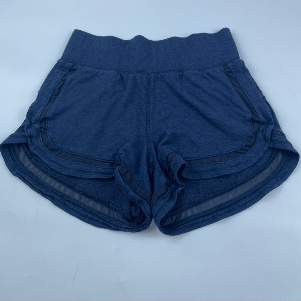 Athleta Navy Layered Hem Athletic Shorts